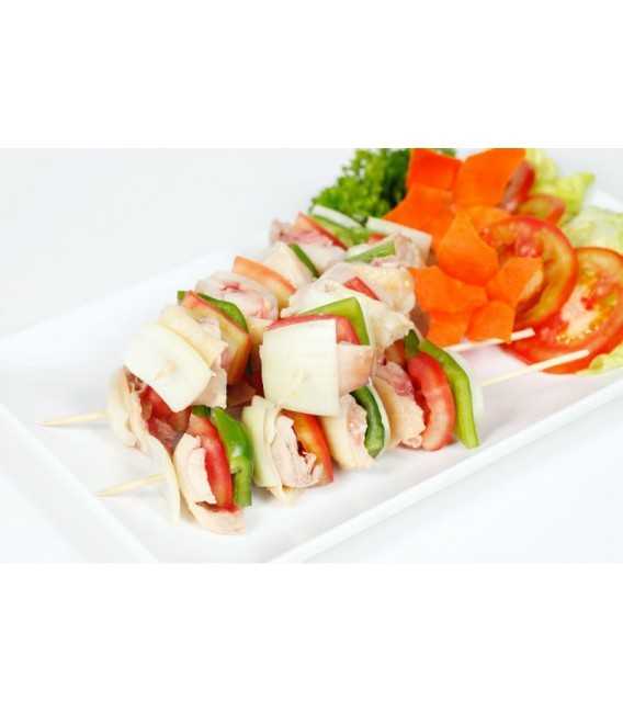 Brochette de pangasius mariné