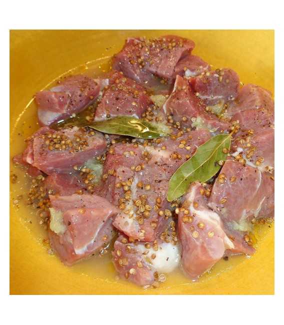 Emincé de porc mariné