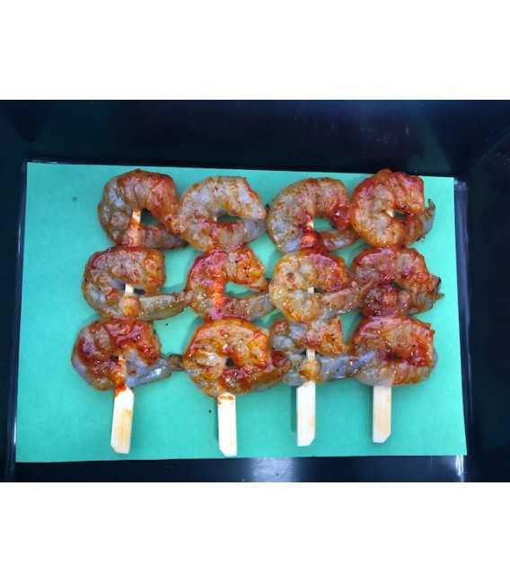 Brochette de crevette marinée