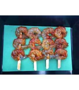 Brochette de crevette marinée