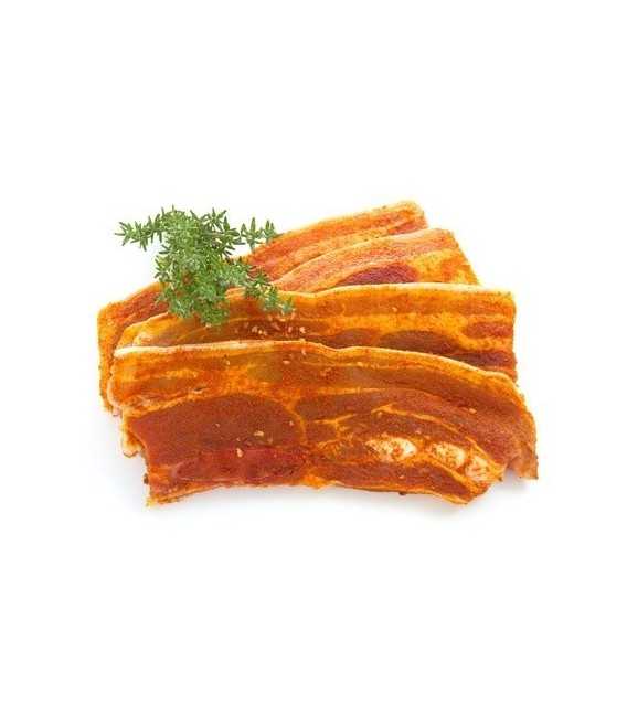 Lard frais en tranche mariné