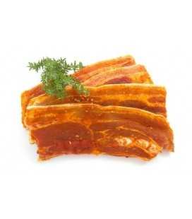 Lard frais en tranche mariné